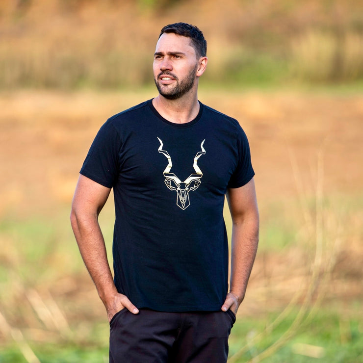 The Kudu T Shirt - Black & Gold