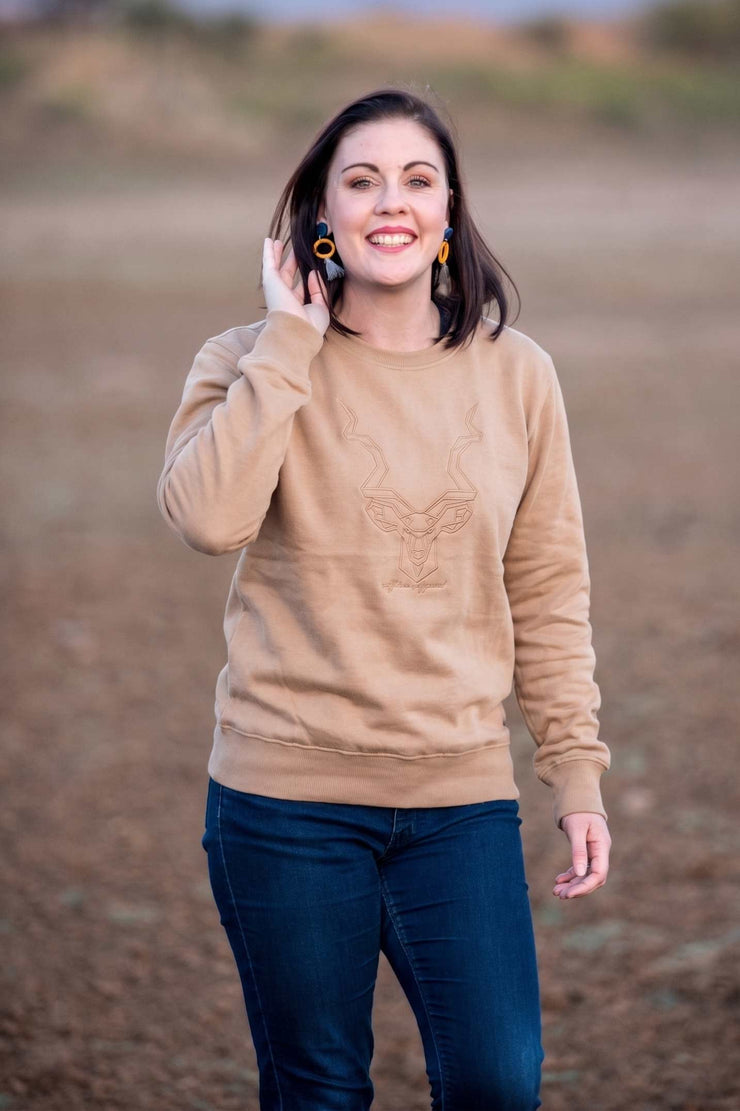 The Kudu Sweater (Beige) | 100% Cotton Crewneck – African Apparel