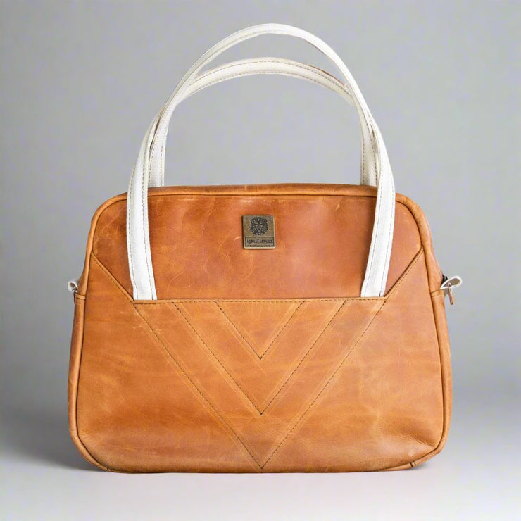 Toffee Ladies Leather Laptop Bag