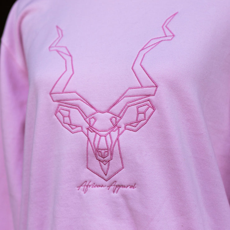 Kudu Embroidered Sweater in Dusty Pink