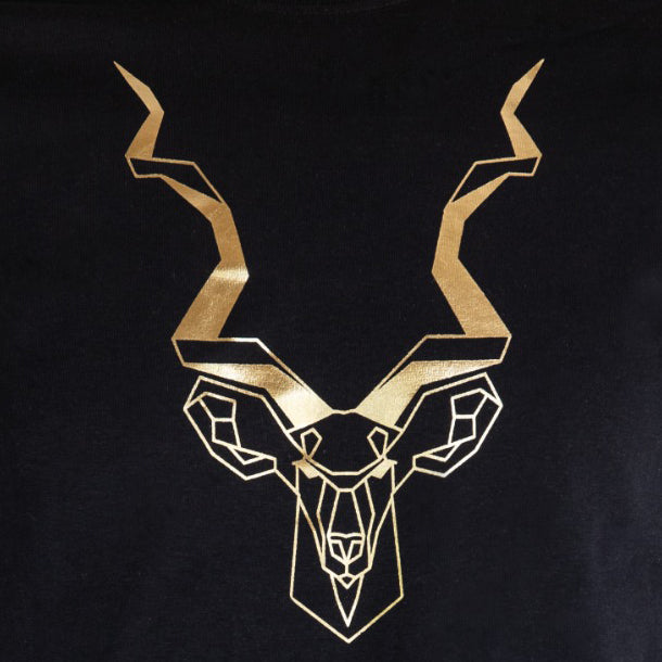 The Ladies' Kudu T Shirt - Black & Gold