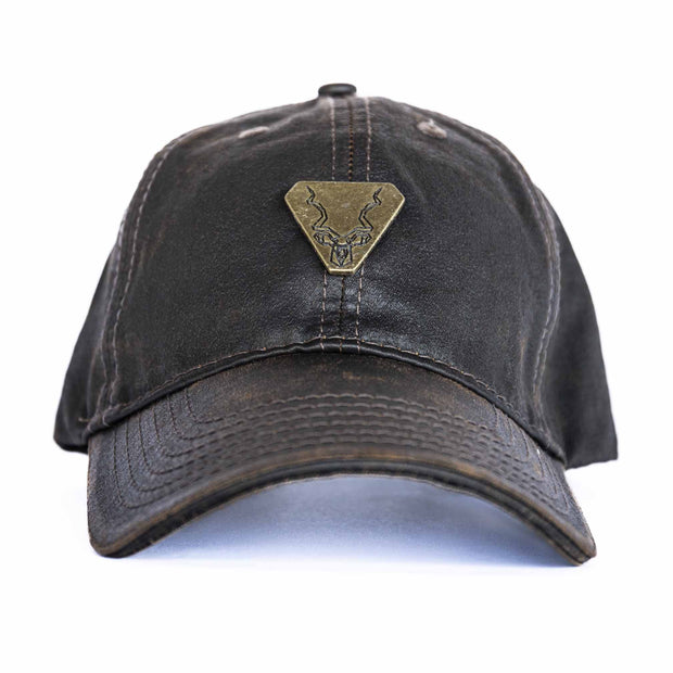 Green Oilskin Cap with Bronze Kudu Badge