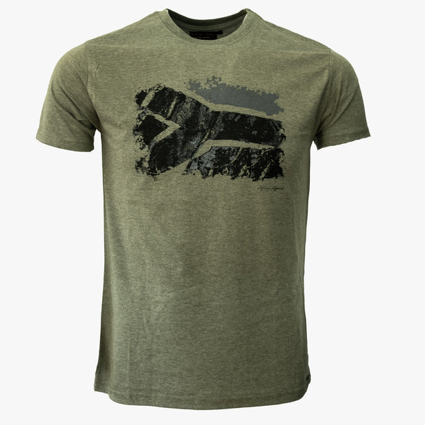 Green shirt with south african flag