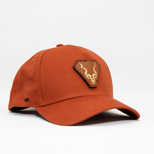 Rust Uflex Leather Snapback Cap