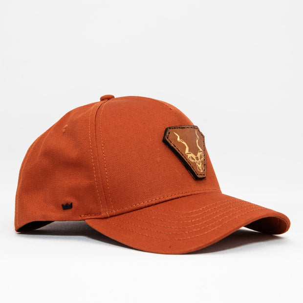 Rust Uflex Leather Snapback Cap