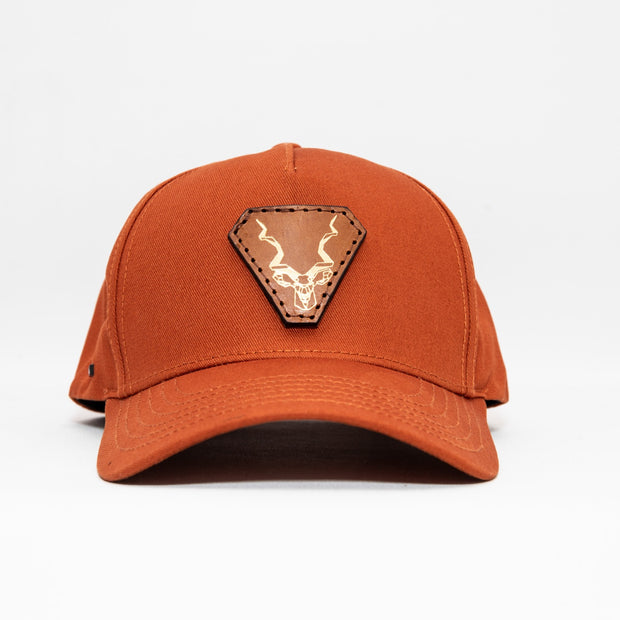 Rust Uflex Leather Snapback Cap