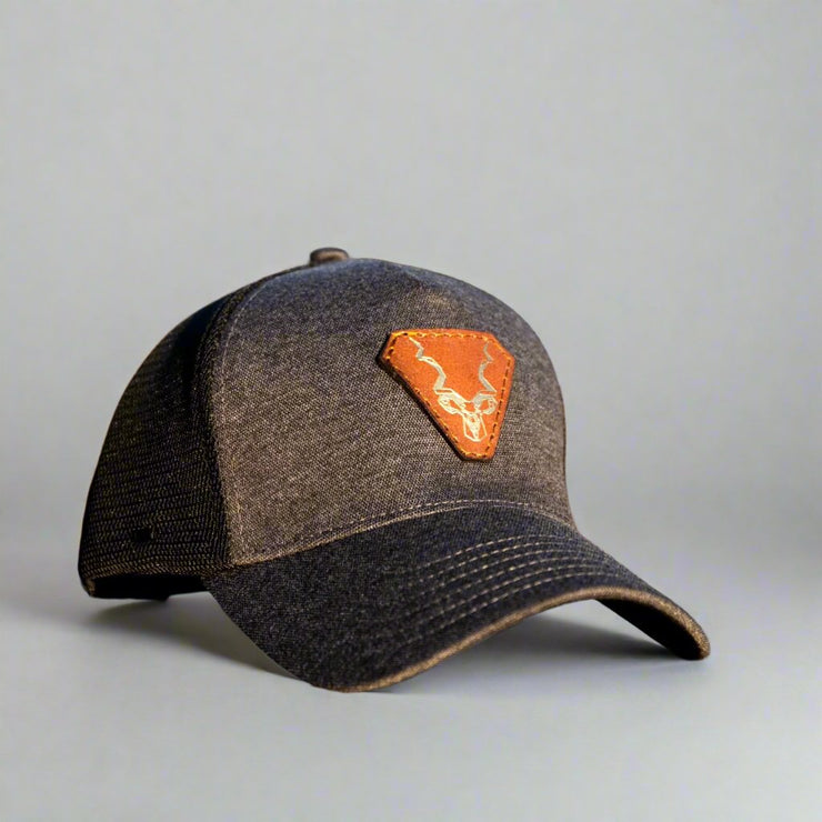 Charcoal Uflex Leather Trucker Cap