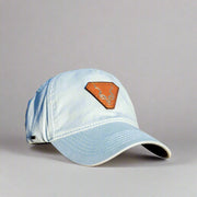 Sky Blue Uflex Leather Vintage Cap