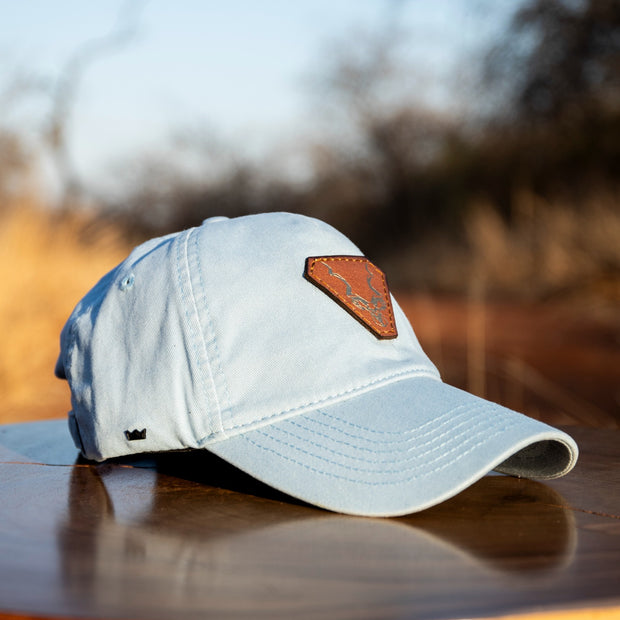 Sky Blue Uflex Leather Vintage Cap