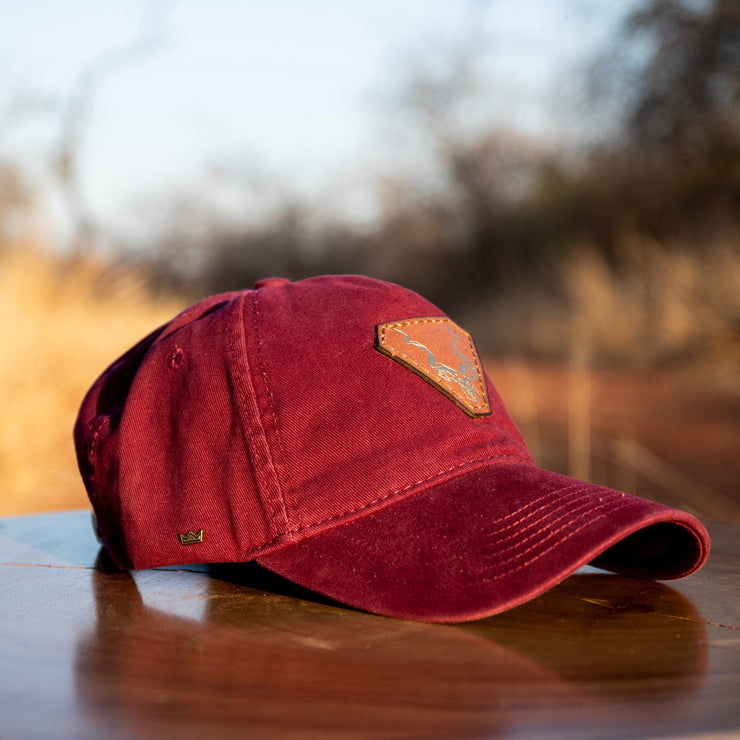 Burgundy Uflex Leather Vintage Cap