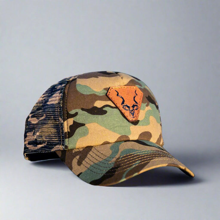 Camo Uflex Leather Trucker Cap