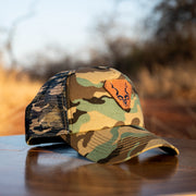 Camo Uflex Leather Trucker Cap