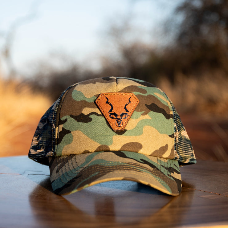 Camo Uflex Leather Trucker Cap