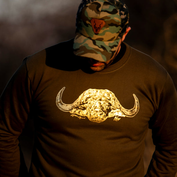 The Buffalo Sweater - Olive & Gold Foil