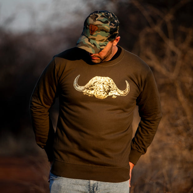 The Buffalo Sweater - Olive & Gold Foil