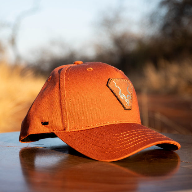 Rust & Gold Leather Kudu Cap