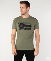 Green shirt with south african flag