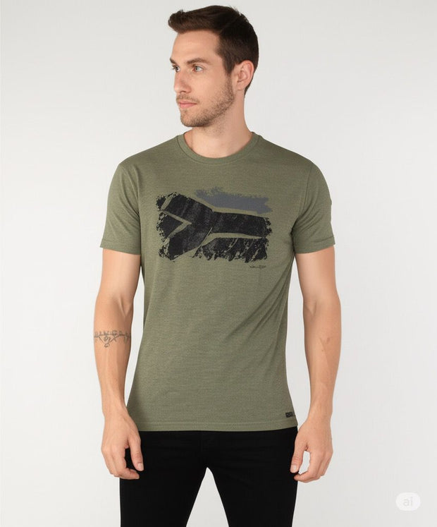 Green shirt with south african flag