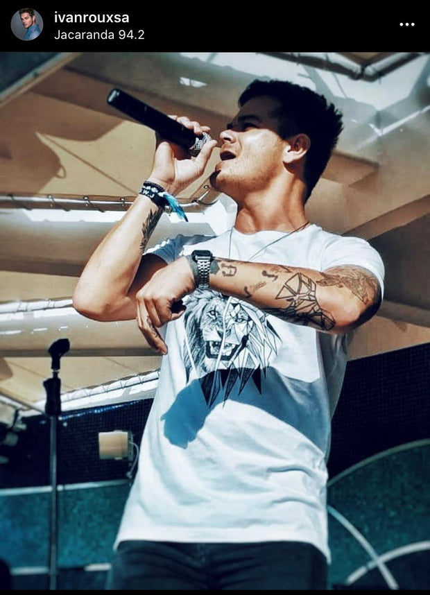 The Geometric Lion T Shirt (Men's) Official Ivan Roux Merchandise - African Apparel